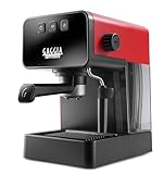 Gaggia Cafetera manual estilo espresso y máquina de capuchino con espumador de leche, rojo lava