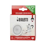Bialetti Ricambi, Includes 3 Gaskets and 1 Plate, Compatible with Moka Express, Fiammetta, Break, Happy, Dama, Moka Timer and Rainbow (6 Cups), BIA640308