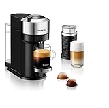 DeLonghi Nespresso Cafetera Vertuo Next Deluxe ENV 120.CAE con espumador de leche, cromada