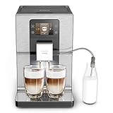 Krups Intuition Experience - Cafetera superautomática, pantalla táctil color, máquina de café con indicadores lumínicos, 17 bebidas personalizables, recetas personalizadas, acero inoxidable