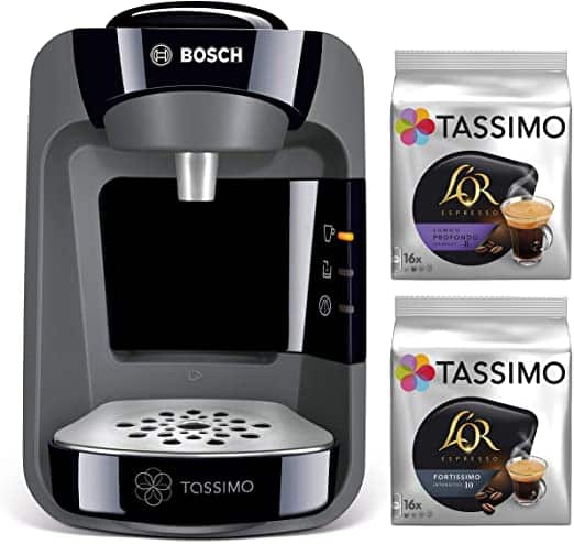 Bosch Tassimo Suny TAS3202 Cafetera multibebidas automática de cápsulas con sistema SmartStart color negro intenso 