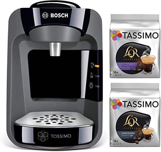Bosch, Cafetera TASSIMO FINESSE para preparar múltiples bebidas, TAS16B4,  hasta 40 bebidas, IntensityBoost, INTELLIBREW, blanco
