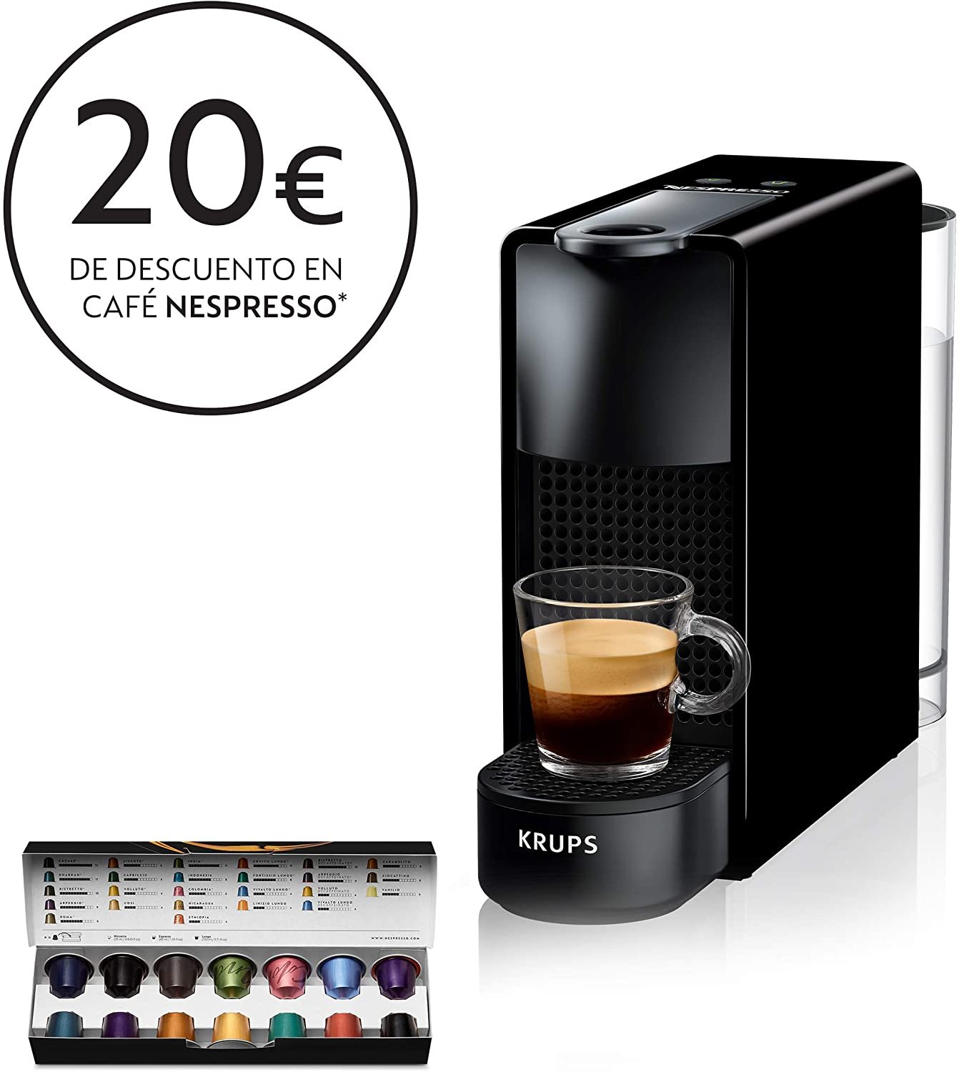 KRUPS NESCAFE Dolce Gusto Gusto Mini Me Máquina automática de Cápsula de  Café, 0.8L, Gris/Negro - KP123B40